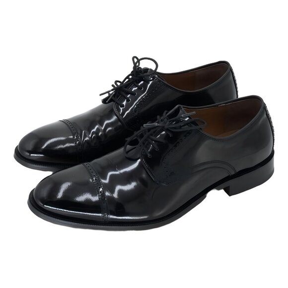 Johnston Murphy Bradford Cap-Toe Blucher Dress Shoes Black Size 10